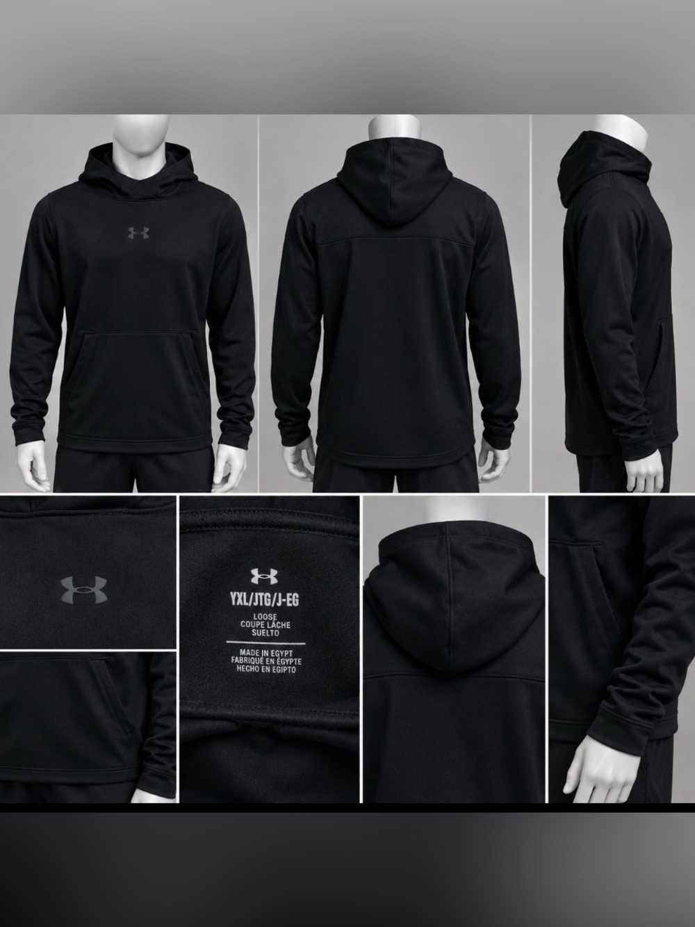 Under Armour Men’s Black Zip-Up Hoodie Sweater